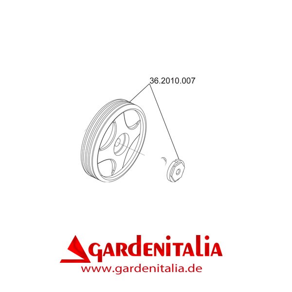 Laufrad 250mm für Federrechen P70 EVO (M250) Eurosystems