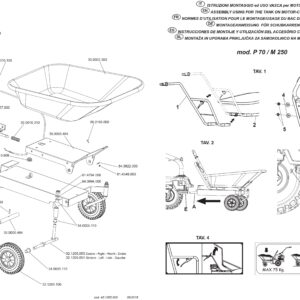 Vorderrad für P70 EVO (M250)  Anbauschubkarren Eurosystems