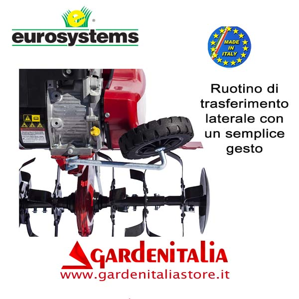 Eurosystems MC 57 selbstfahrender Einachsschlepper mit Rädern, Benzinmotor - 2 Gänge